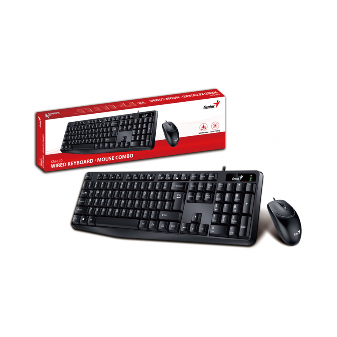 Комплект Клавиатура + Мышь Genius KM-170 — изображение 3