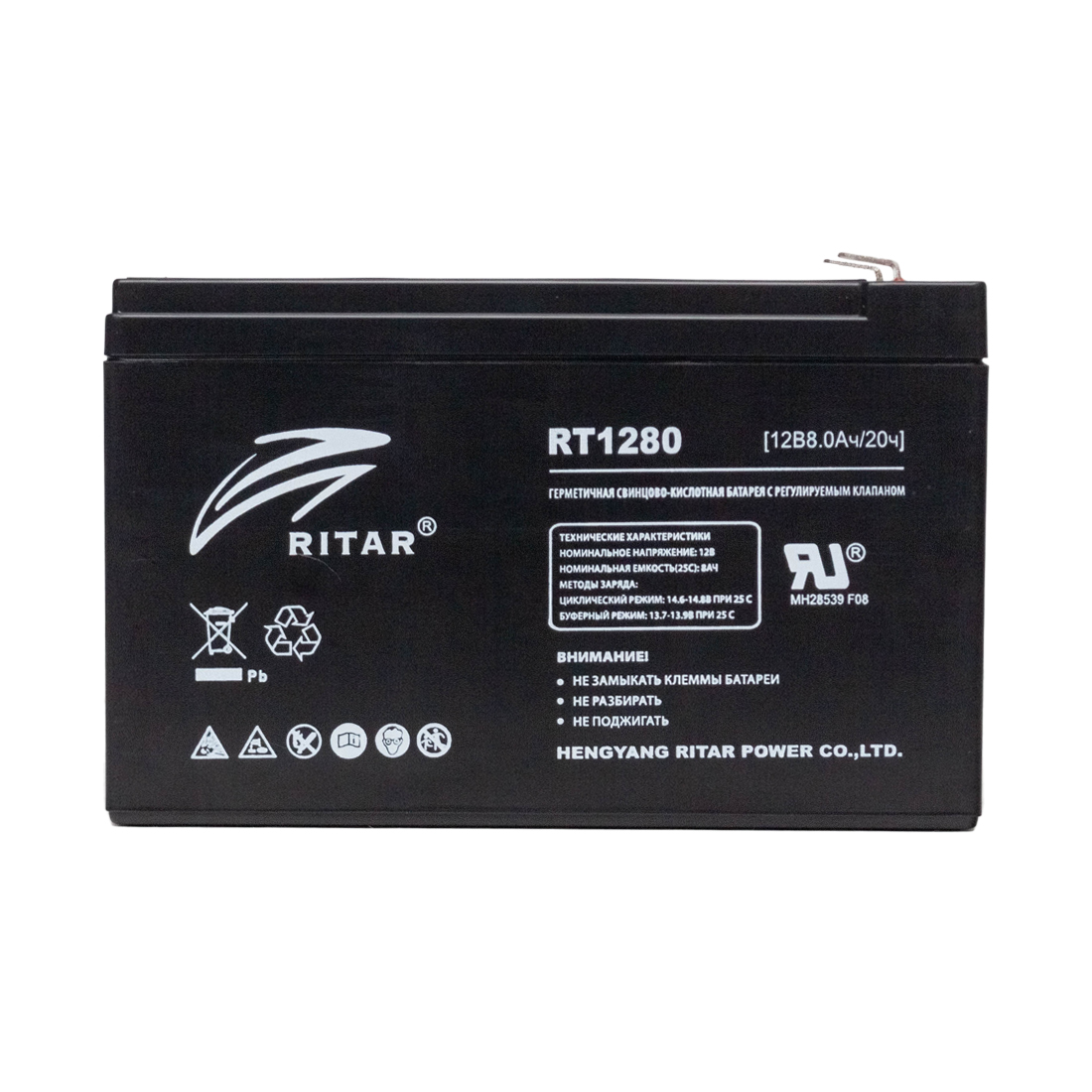 Аккумуляторная батарея Ritar RT1280 12В 8 Ач — изображение 2