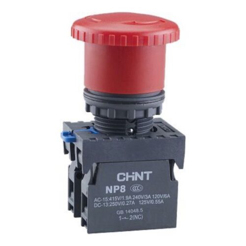 Кнопка управления CHINT «Грибок» 40мм с фиксацией NP8-11ZS/14 красная 1НО+1НЗ IP65