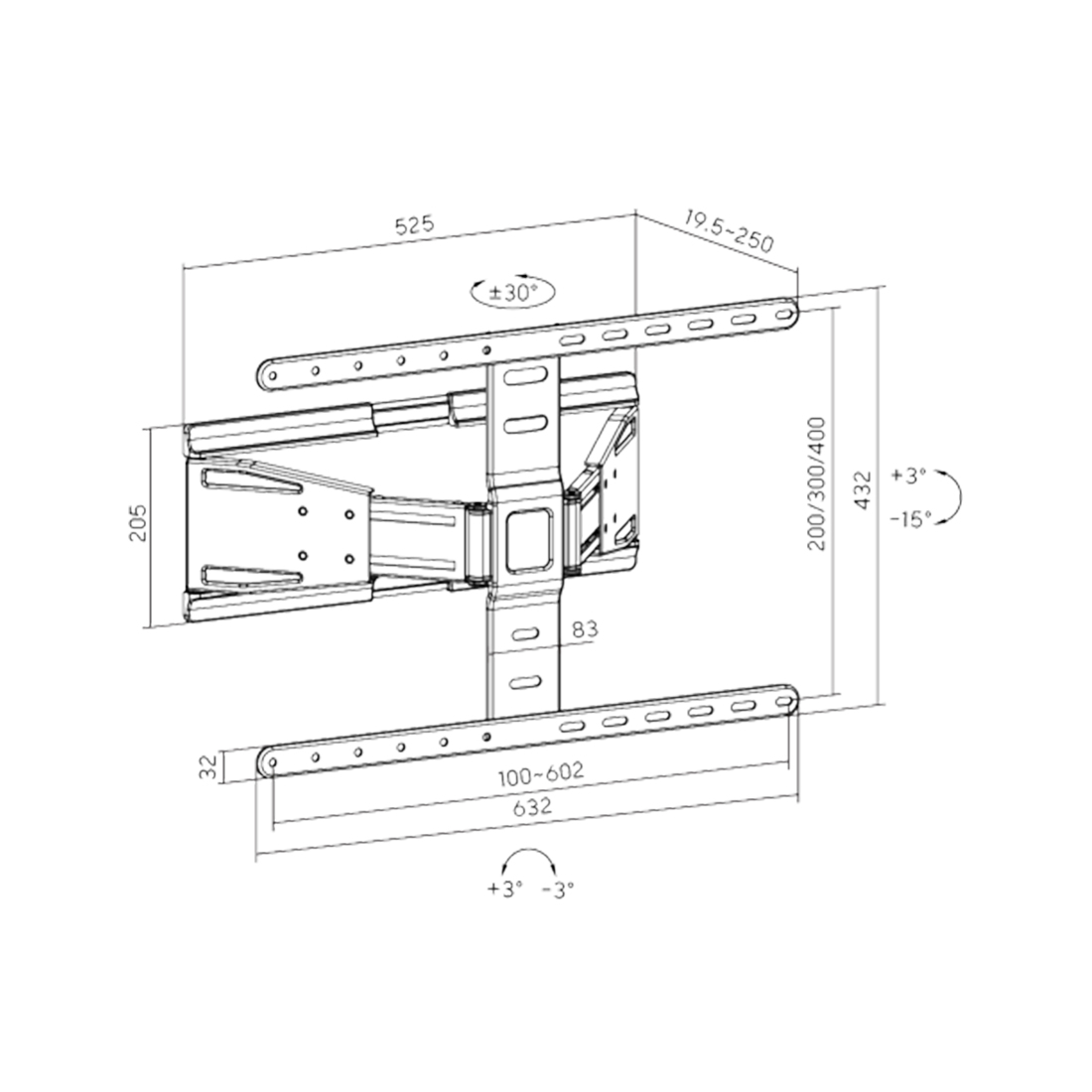 Кронштейн XG FMW-4390 для ТВ и мониторов 43″-90″