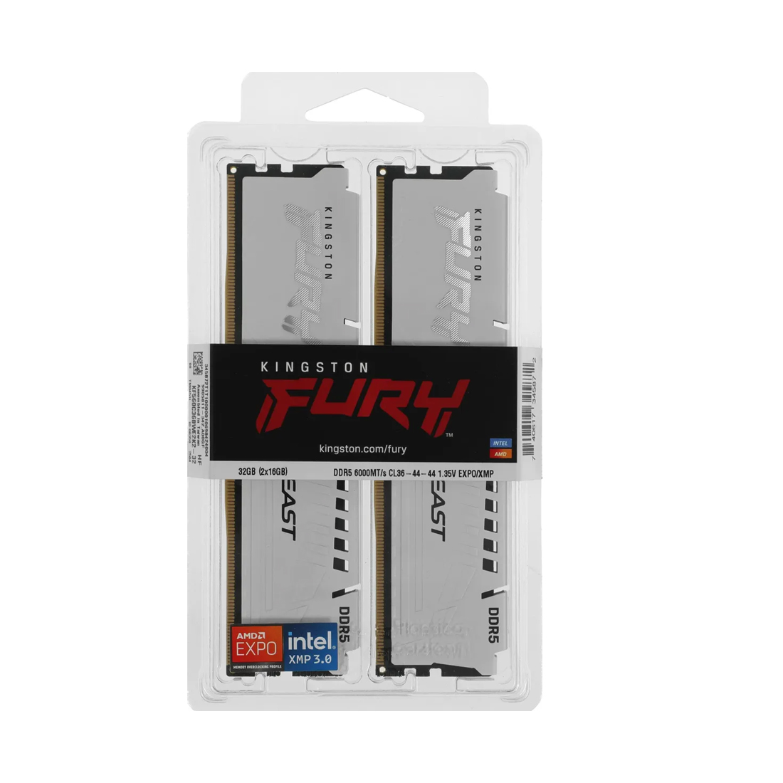Комплект модулей памяти Kingston FURY Beast KF560C36BWE2K2-32 DDR5 32GB (Kit 2x16GB) 6000MHz — изображение 3