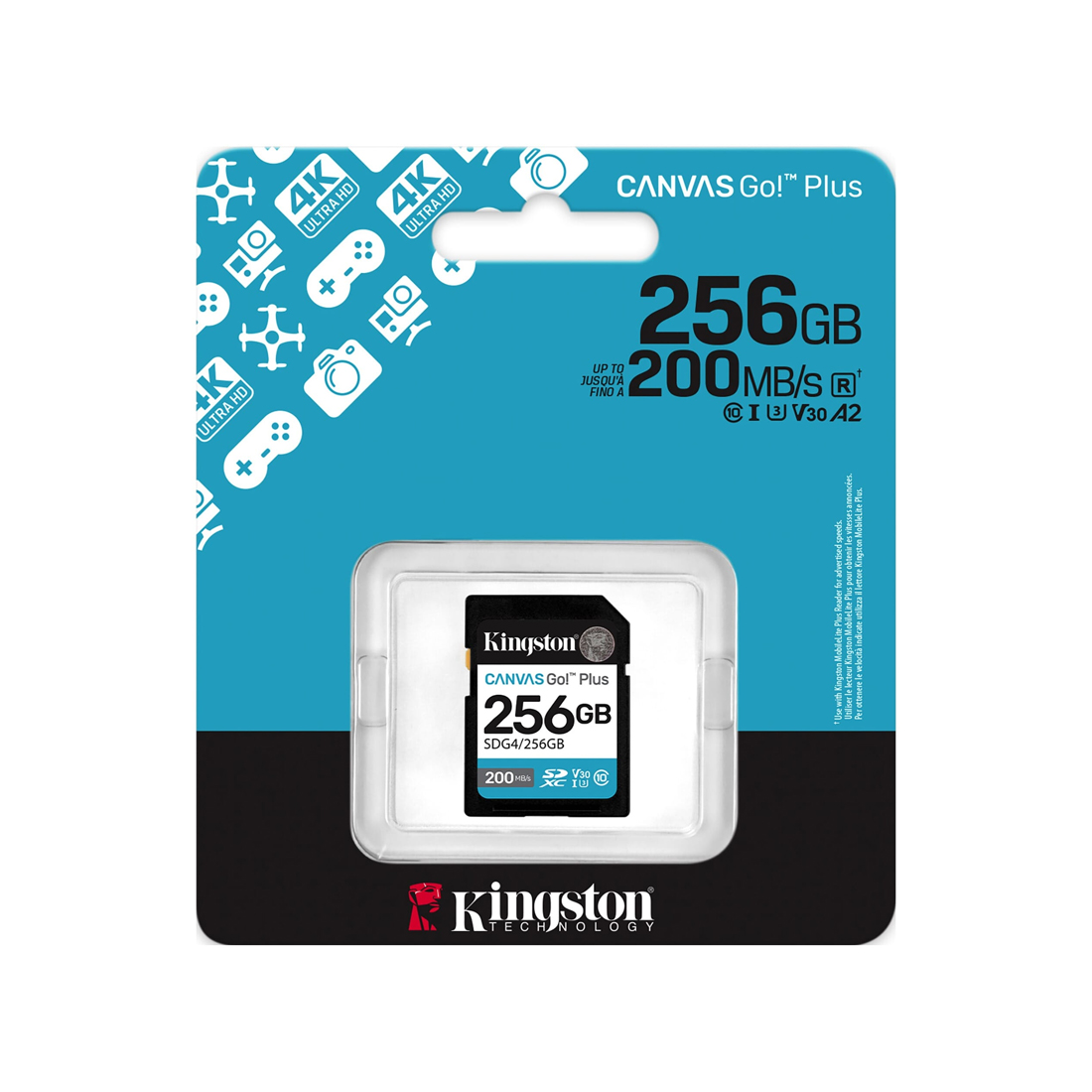 Карта памяти Kingston SDG4/256GB Canvas Go Plus Gen4 C10 UHS-I U3 V30 256GB — изображение 3