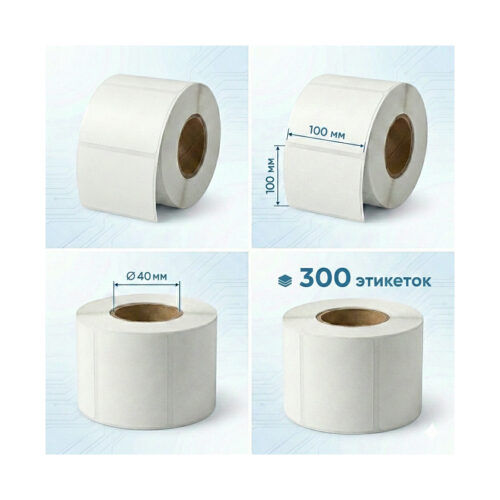 Термоэтикетки в рулоне Europrint EPLE-100.100.300.40 (2 рулона)