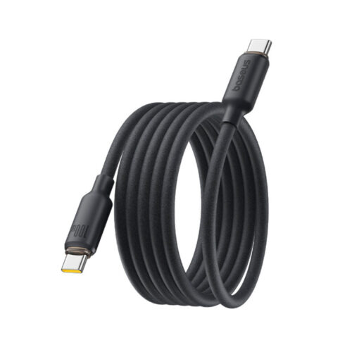 Интерфейсный кабель Baseus Foamed Silicone Pro Magnetic USB-C to USB-C 100W Black 1m (E0426D00)
