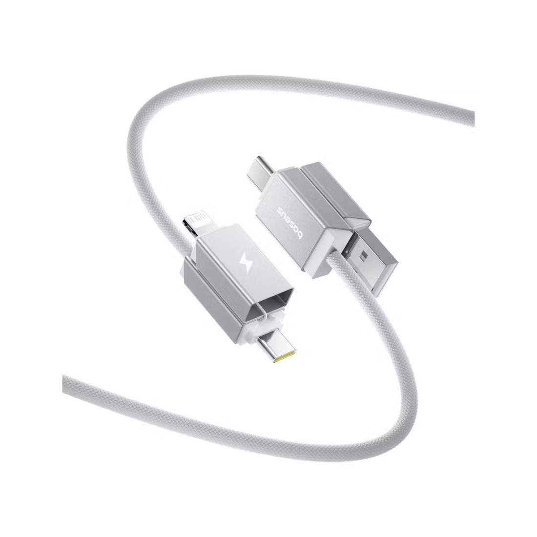 Интерфейсный кабель Baseus Versatile U+C to C+L 60W 2m White (P10383000211-01) — изображение 2