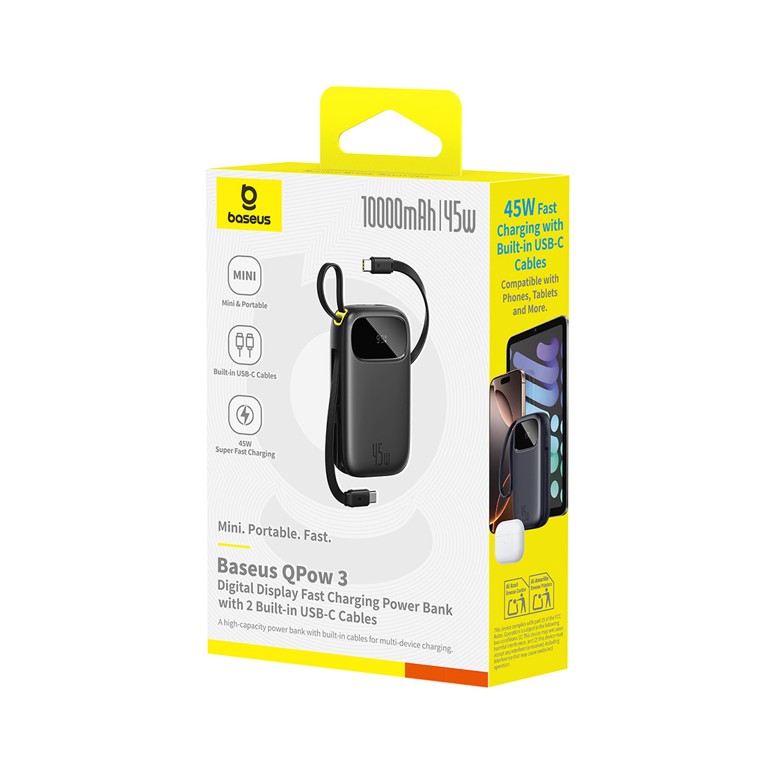Портативный внешний аккумулятор Baseus EnerFill FC31 10000mAh 45W Black (P10082102123-00) — изображение 3
