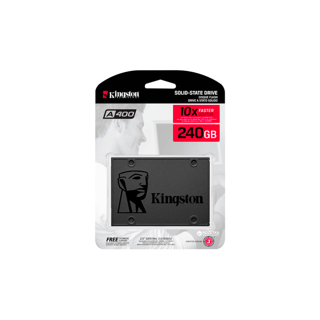 Твердотельный накопитель SSD Kingston SA400S37/240G SATA 7мм — изображение 3
