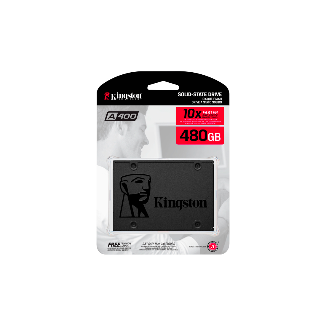 Твердотельный накопитель SSD Kingston SA400S37/480G SATA 7мм — изображение 3