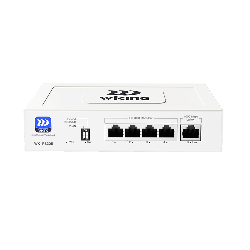 Wi-Tek WK-PS305 V2 (Wiking series) 4-портовый Gigabit PoE коммутатор