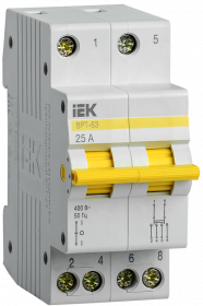 MPR10-2-025 IEK Выключатель-разъединитель трехпозиционный ВРТ-63 2P 25А