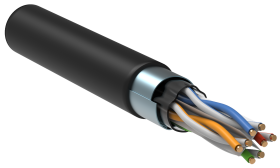ITK Витая пара F/UTP кат.6 4х2х23AWG solid LSZH нг(А)-HF черный (305м)