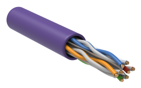 ITK Витая пара U/UTP кат.6 4х2х23AWG solid LSZH нг(А)-HF фиолетовый (305м)
