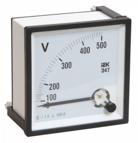 IPV20-6-0300-E IEK Вольтметр аналоговый Э47 300В класс точности 1,5 96х96мм
