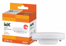 LLE-T80-10-230-30-GX53 IEK Лампа светодиодная T75 таблетка 10Вт 230В 3000К GX53 IEK