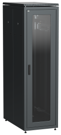ITK LINEA N Шкаф напольный сетевой 19" 42U 800х1000мм стеклянная передняя дверь задняя металлическая черный