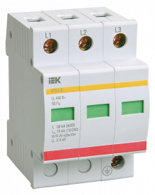 MOP20-3-C IEK Ограничитель импульсных перенапряжений ОПС1-C 3P 20/40кА 400B