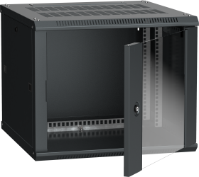 ITK Шкаф настенный LINEA W 9U 600х600мм дверь стекло RAL 9005