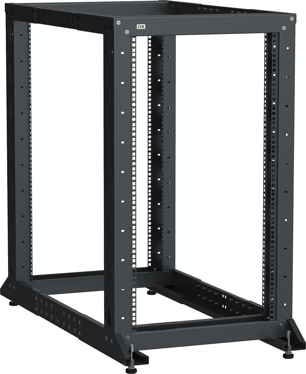 ITK LINEA F Стойка двухрамная 33U 600х600-1000мм черная