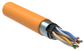 ITK Витая пара F/UTP кат.6 4х2х23AWG solid LSZH нг(А)-HF оранжевый (305м)