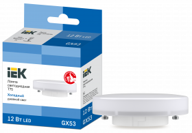 LLE-T80-12-230-65-GX53 IEK Лампа светодиодная T75 таблетка 12Вт 230В 6500К GX53 IEK