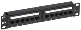ITK 1U патч-панель кат.6 UTP 12 портов 10" (Dual IDC)