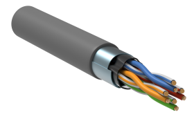 ITK Витая пара F/UTP кат.5E 4х2х24AWG solid PVC серый (305м)