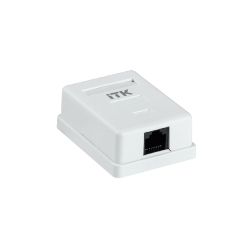 ITK Настенная информационная розетка RJ45 кат.6 UTP 1-порт