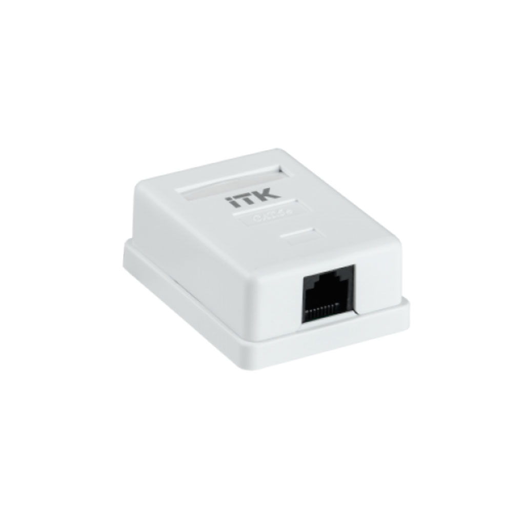 ITK Настенная информационная розетка RJ45 8P8C кат.5E UTP 1-порт белая
