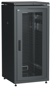 ITK Шкаф сетевой напольный 19" LINEA N 24U 600х600мм перфорированная передняя дверь черный