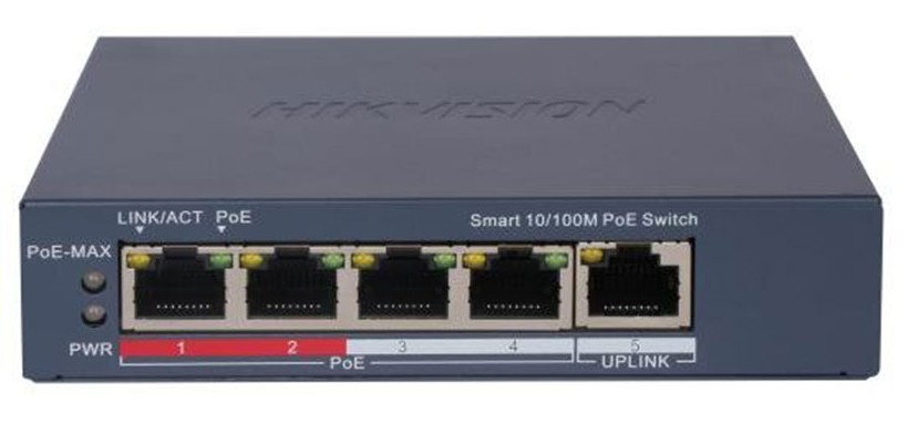 Hikvision DS-3E1106P-EI/M Коммутатор 4-портовый PoE