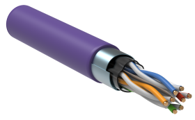 ITK Витая пара F/UTP кат.6 4х2х23AWG solid LSZH нг(А)-HF фиолетовый (305м)