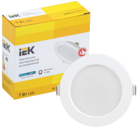 LDVO0-1611-07-4000-K01 IEK Светильник светодиодный ДВО 1611 круг 7Вт 4000К IP20 белый IEK