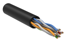 ITK Витая пара U/UTP кат.6 4х2х23AWG solid LDPE черный (305м)