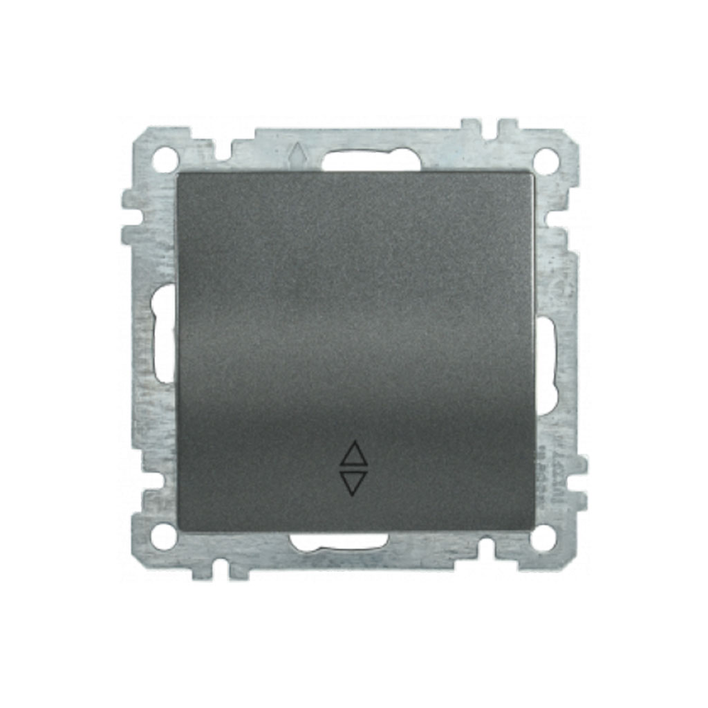 EVB12-K95-10 IEK Выключатель 1-клавишный проходной ВС10-1-2-Б 10А BOLERO антрацит IEK