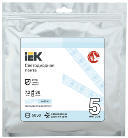LSR2-2-030-20-3-05 IEK Лента светодиодная 5м LSR-5050W30-7,2-IP20-12В IEK