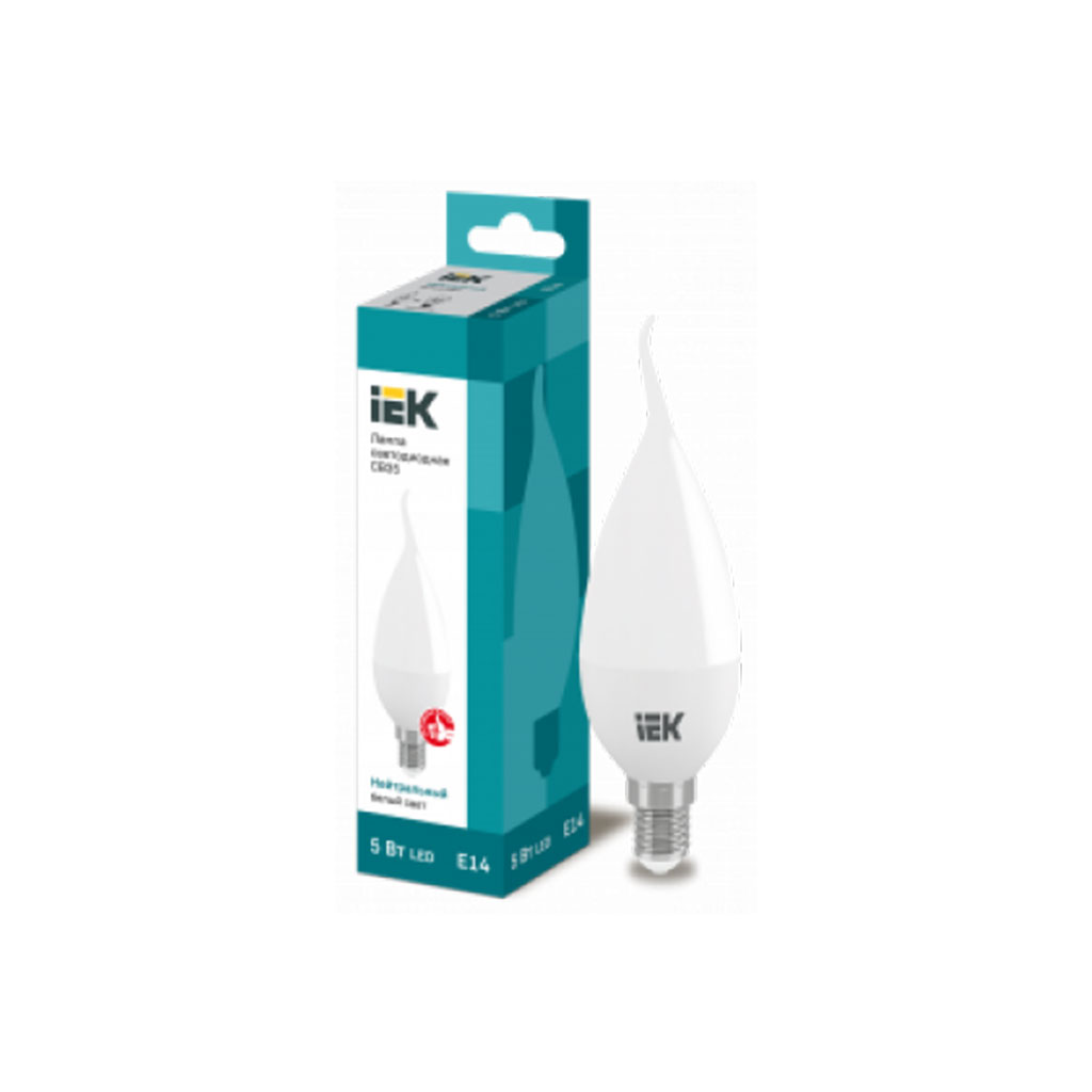 LLE-CB35-5-230-40-E14 IEK Лампа светодиодная CB35 свеча на ветру 5Вт 230В 4000К E14 IEK