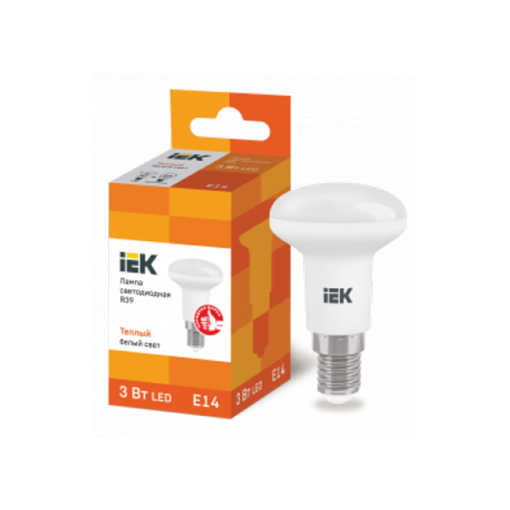LLE-R39-3-230-30-E14 IEK Лампа светодиодная R39 рефлектор 3Вт 230В 3000К E14 IEK