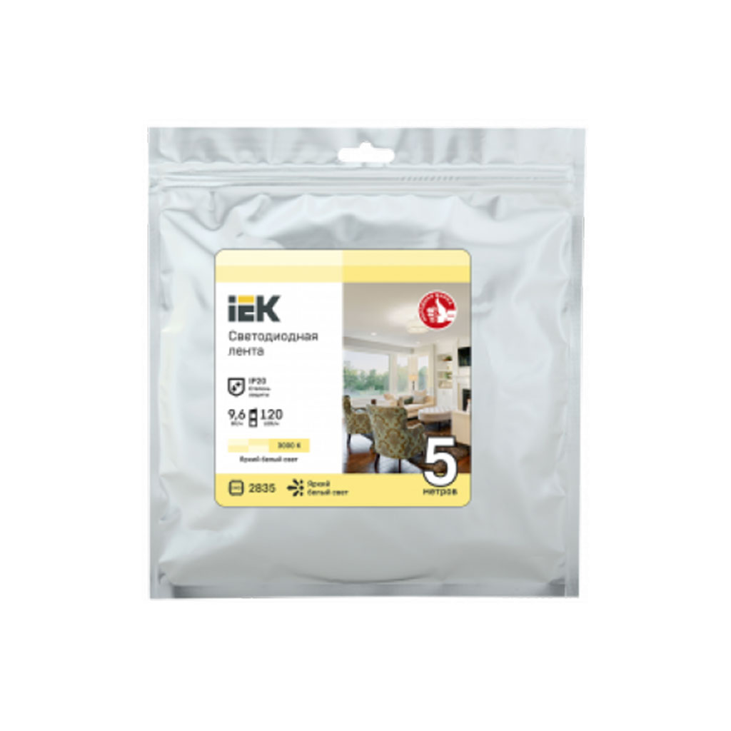LSR1-1-120-20-3-05 IEK Лента светодиодная 5м LSR-2835WW120-9,6-IP20-12В IEK