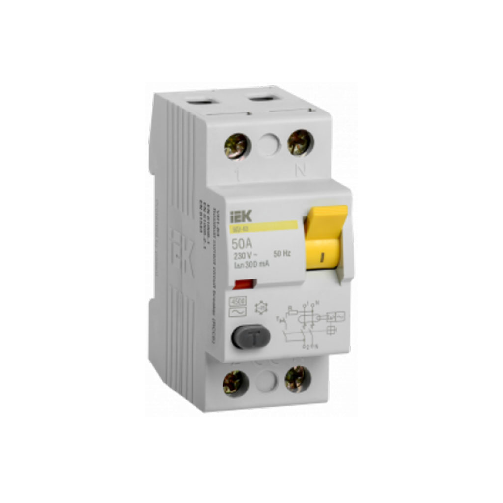 MDV10-2-050-300 IEK Выключатель дифференциальный (УЗО) ВД1-63 2Р 50А 300мА