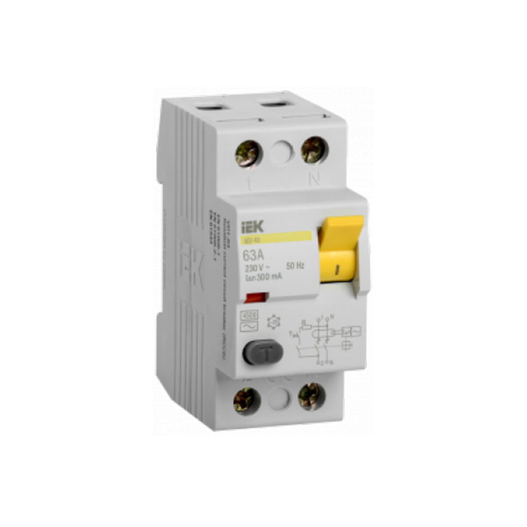 MDV10-2-063-300 IEK Выключатель дифференциальный (УЗО) ВД1-63 2Р 63А 300мА