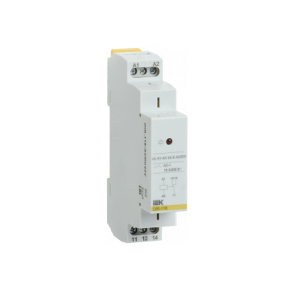 OIR-116-ACDC24V IEK Реле промежуточное модульное OIR 1 контакт 16А 24В AC/DC IEK