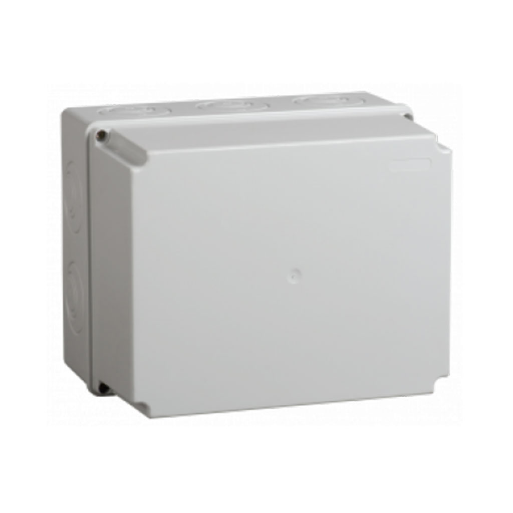 UKO10-240-195-165-K41-55 IEK Коробка распаячная КМ41274 для о/п 240х195х165мм IP55 (RAL 7035, кабельные вводы 5шт) IEK