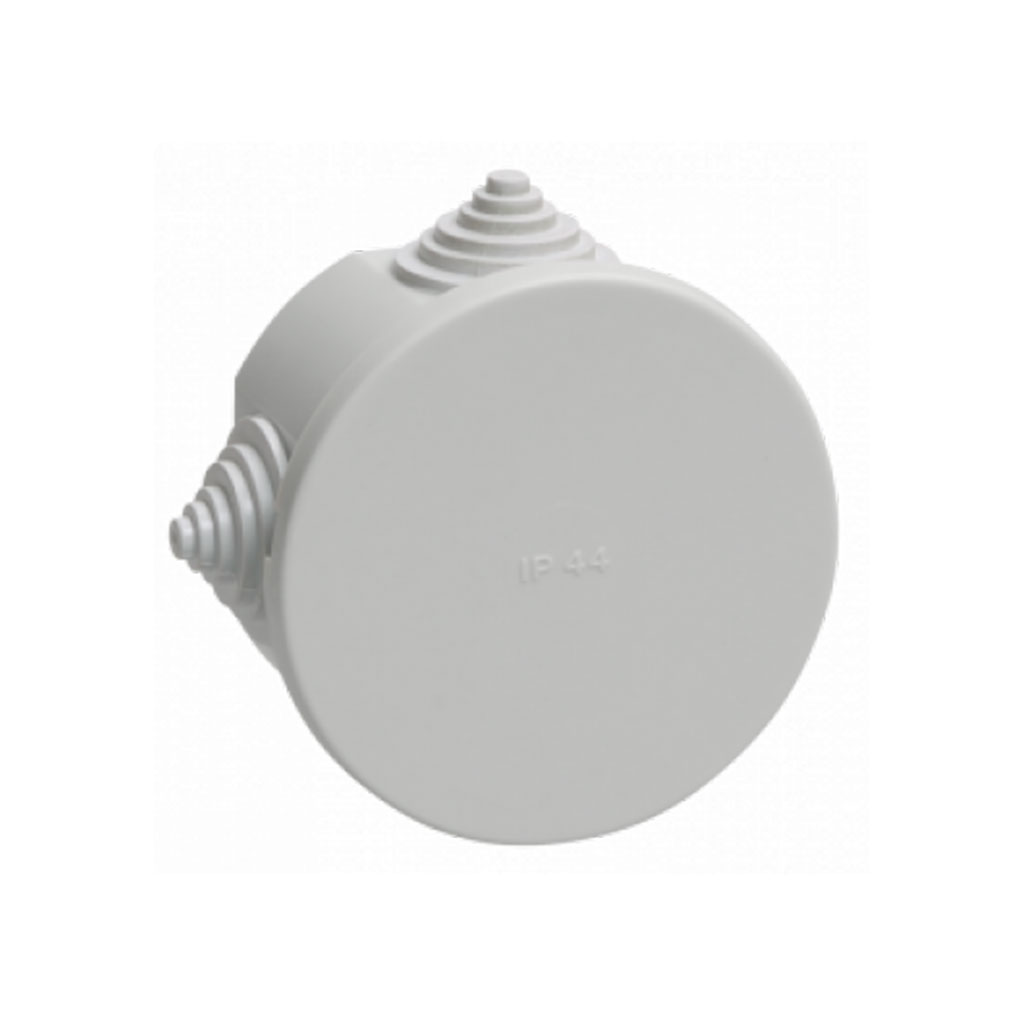 UKO11-075-040-000-K41-44 IEK Коробка распаячная КМ41237 для о/п d75х40мм IP44 (RAL 7035, 4 гермоввода) IEK